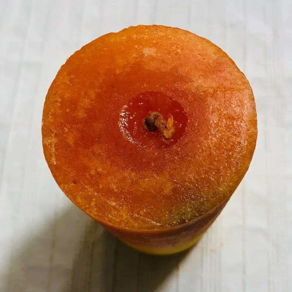 Handcrafted Timber Scented Candle (Orange/Yellow)‎